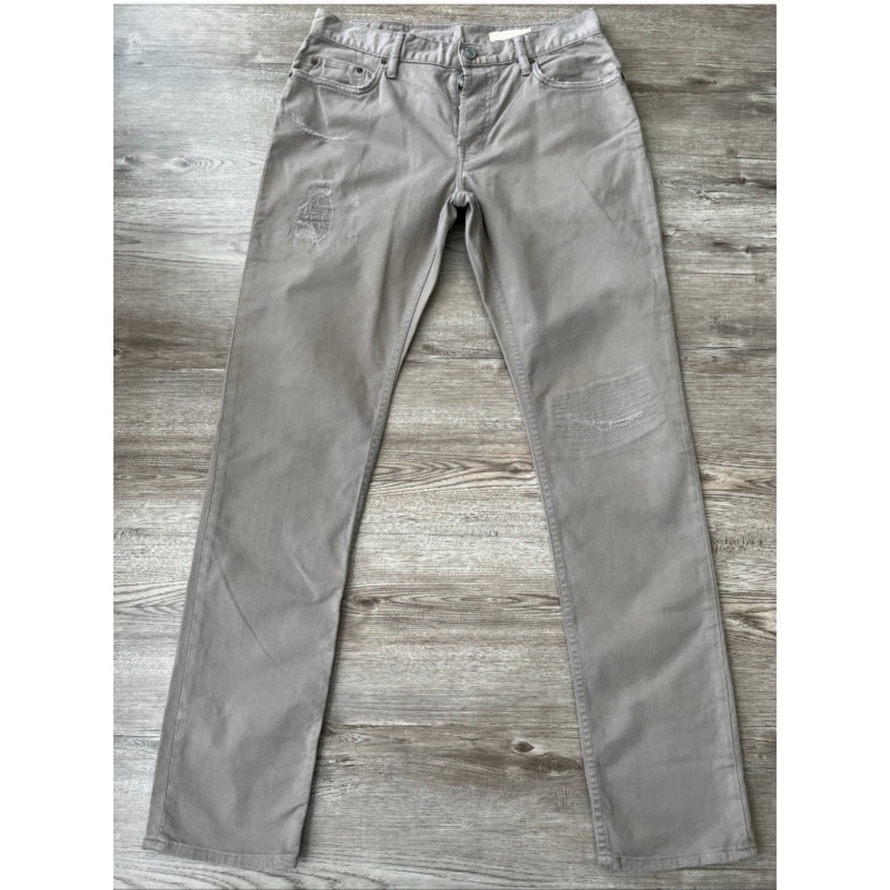 AllSaints Rex Slim Straight Jean Mens 30x32 Brown Taupe Button Fly